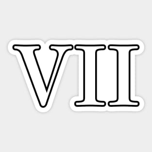 Roman Numeral 7 VII Sticker